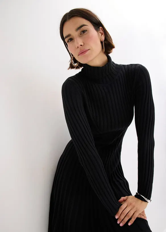 Abito in maglia a collo alto, bonprix