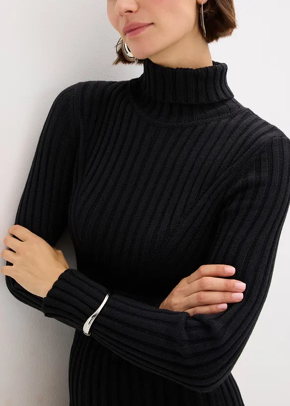 Abito in maglia a collo alto, bonprix