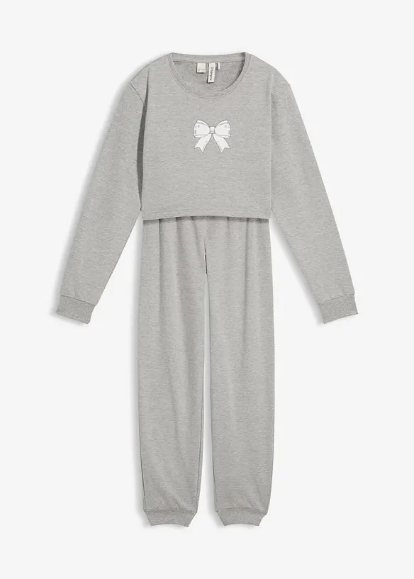 Tuta da casa con morbido cotone e felpa dal taglio corto, bonprix