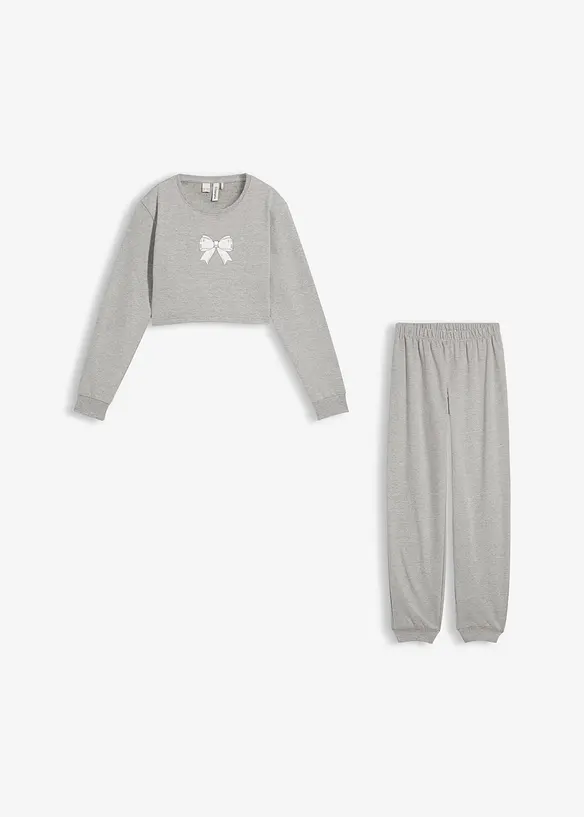 Tuta da casa con morbido cotone e felpa dal taglio corto, bonprix