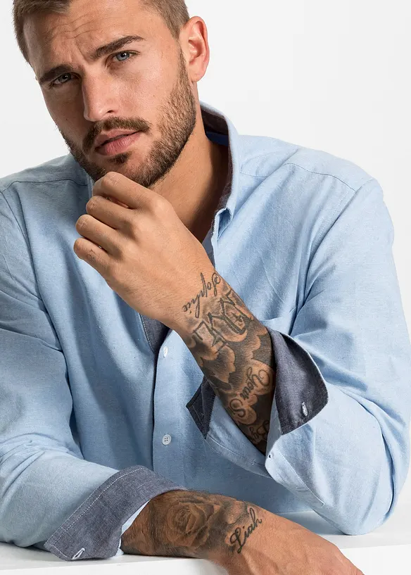 Camicia Oxford a maniche lunghe in puro cotone, bonprix