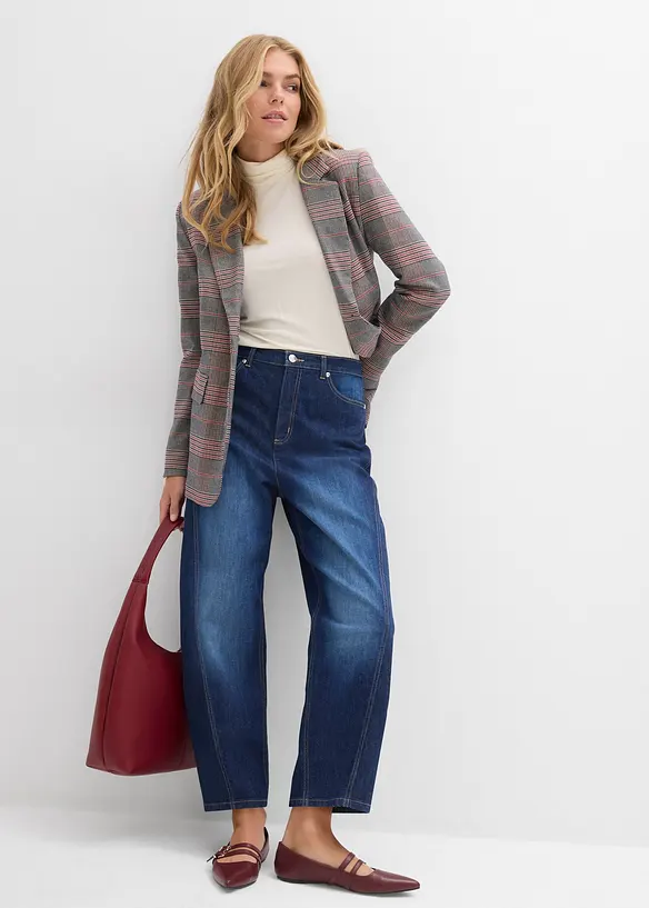 Jeans baggy, vita alta, bonprix