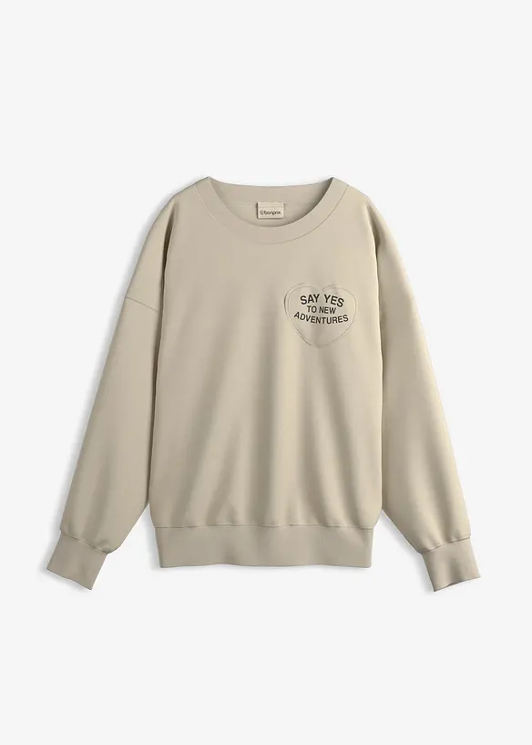 Felpa oversize in misto cotone morbido, bonprix