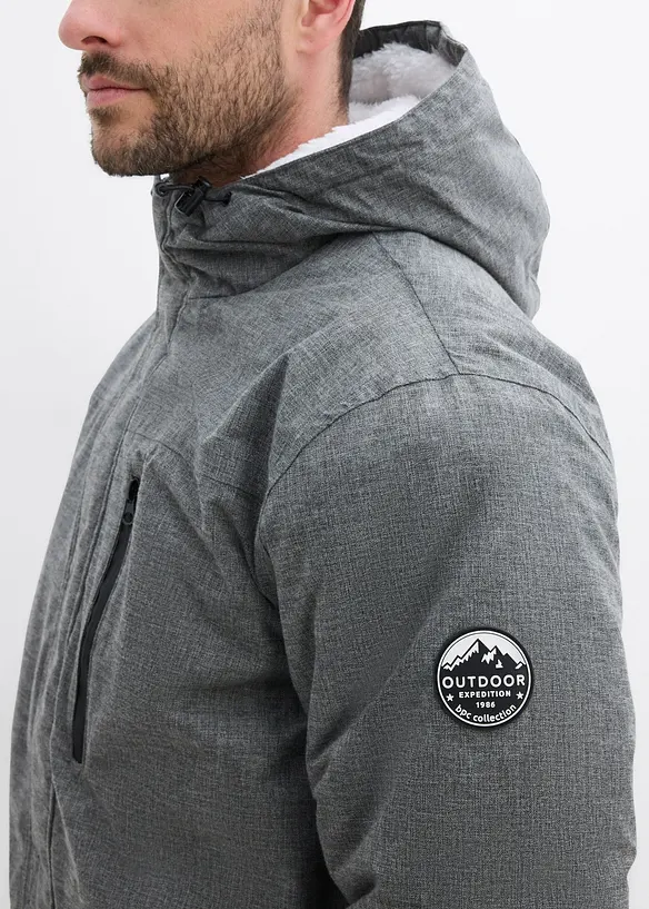 Parka tecnico impermeabile con pile teddy, bonprix