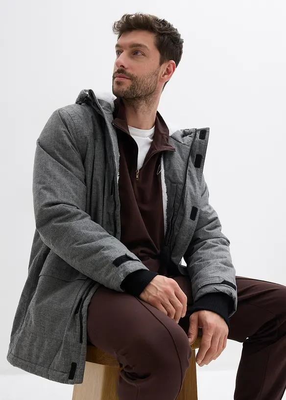 Parka tecnico impermeabile con pile teddy, bonprix
