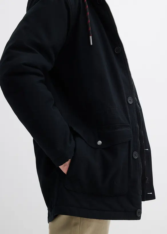 Parka invernale con cappuccio in teddy, bonprix