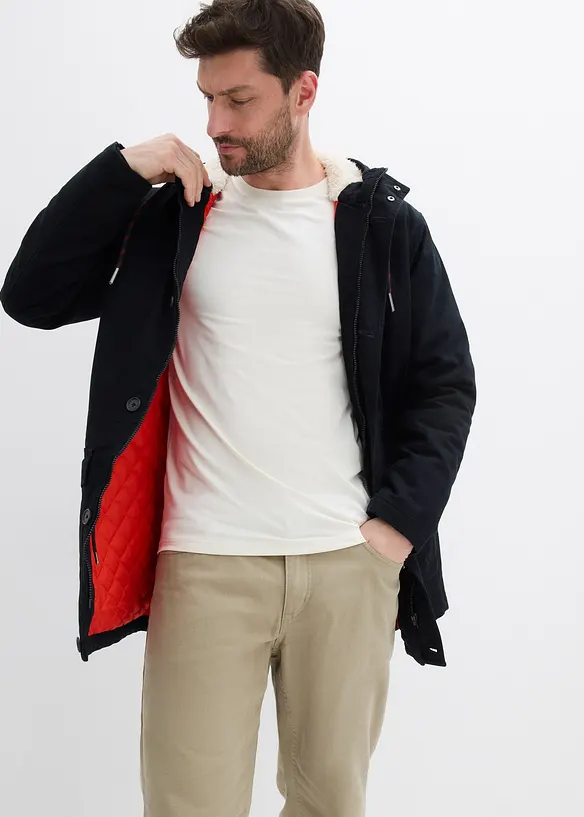 Parka invernale con cappuccio in teddy, bonprix