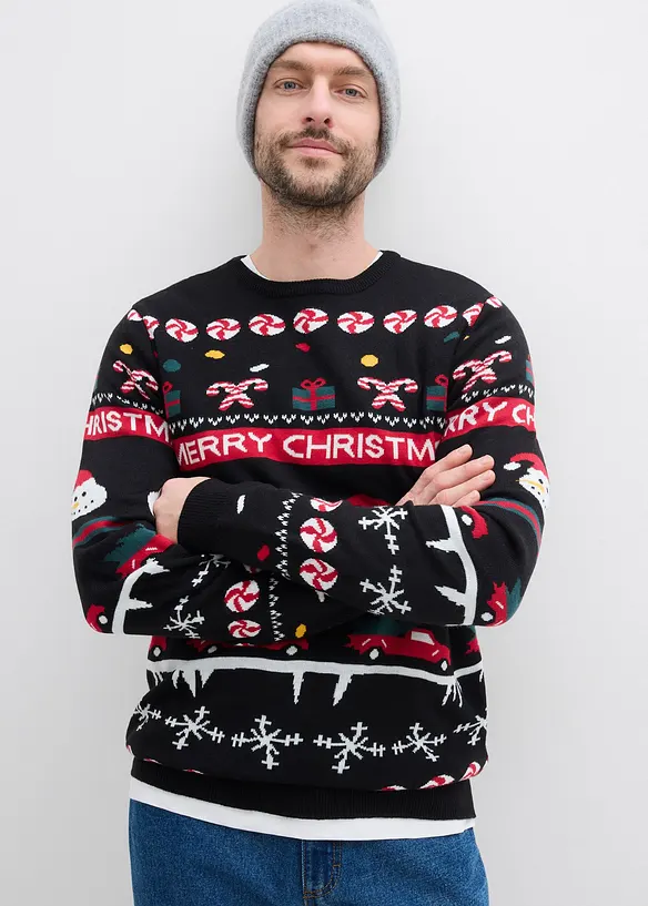 Maglione natalizio in filato fine, bonprix