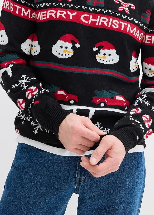 Maglione natalizio in filato fine, bonprix