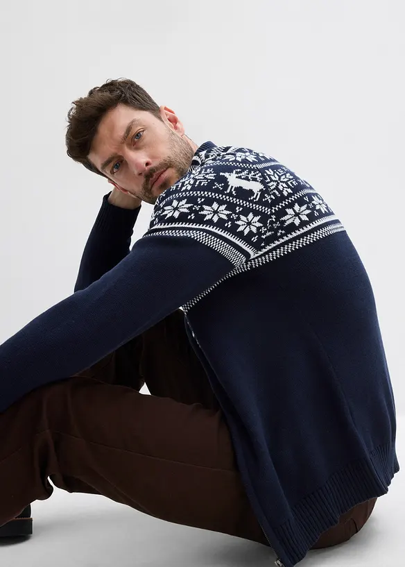 Cardigan norvegese in puro cotone delicato sulla pelle, bonprix