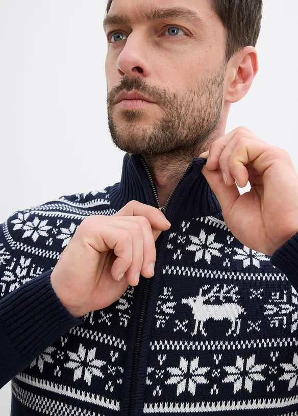 Cardigan norvegese in puro cotone delicato sulla pelle, bonprix