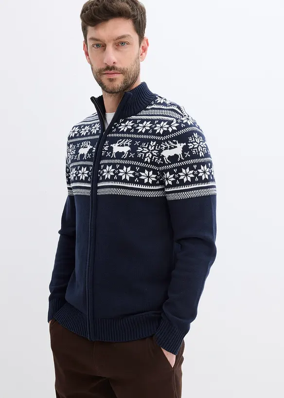 Cardigan norvegese in puro cotone delicato sulla pelle, bonprix