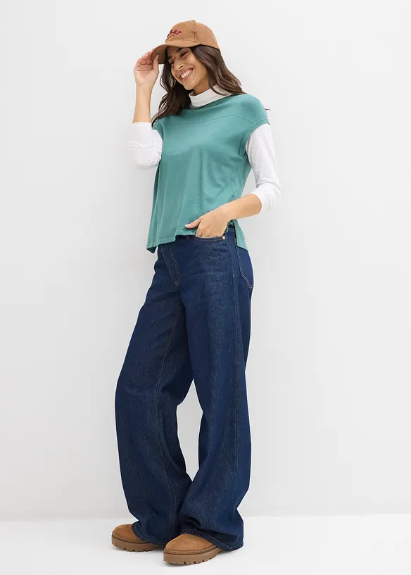 Gilet in morbida maglia misto viscosa, bonprix