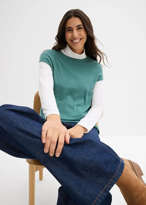 Gilet in morbida maglia misto viscosa, bonprix