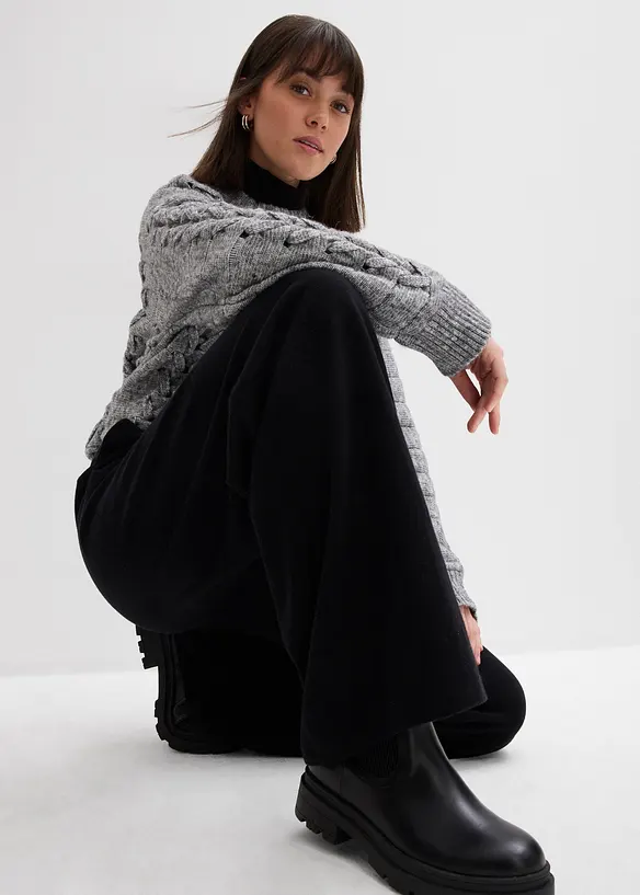 Pantaloni in maglia di misto cachemire morbido, bonprix