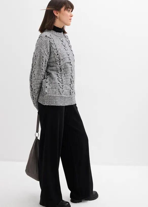 Pantaloni in maglia di misto cachemire morbido, bonprix