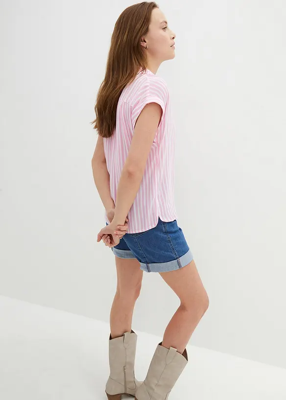 Blusa a maniche corte in viscosa fluente, bonprix