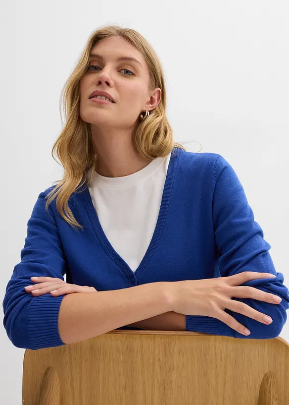 Cardigan in filato fine con bottoni, bonprix