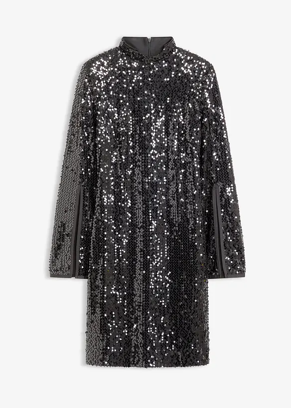 Abito con paillettes e maniche a campana, bonprix
