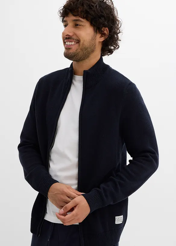 Cardigan con collo dritto e cotone riciclato, bonprix