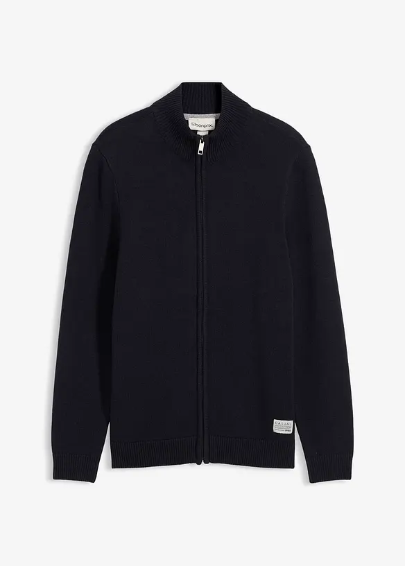 Cardigan con collo dritto e cotone riciclato, bonprix
