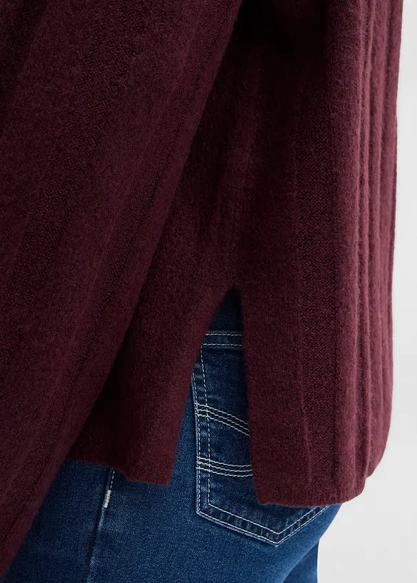 Maglione a coste a collo alto, bonprix