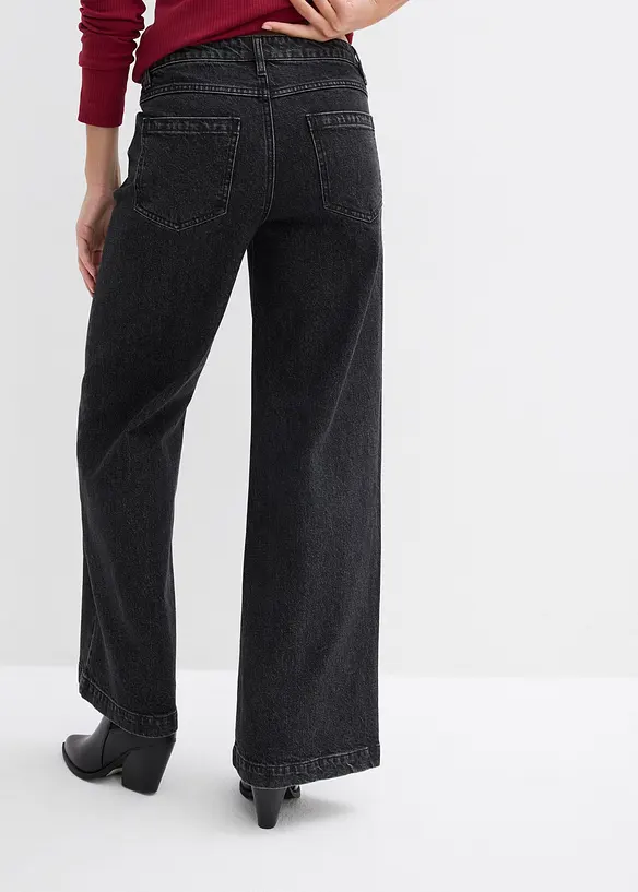 Jeans wide leg extra lunghi, vita media, bonprix