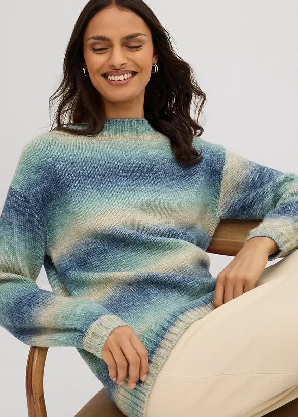Maglione in filato grosso di misto lana morbido, bonprix