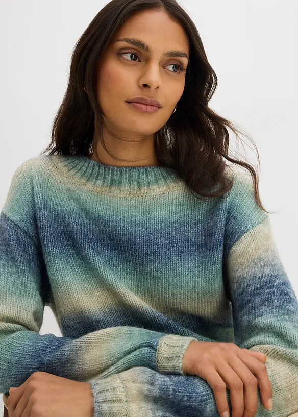 Maglione in filato grosso di misto lana morbido, bonprix