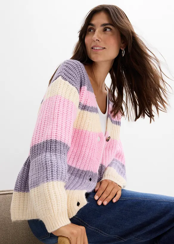 Cardigan in filato grosso con colori sfumati, bonprix
