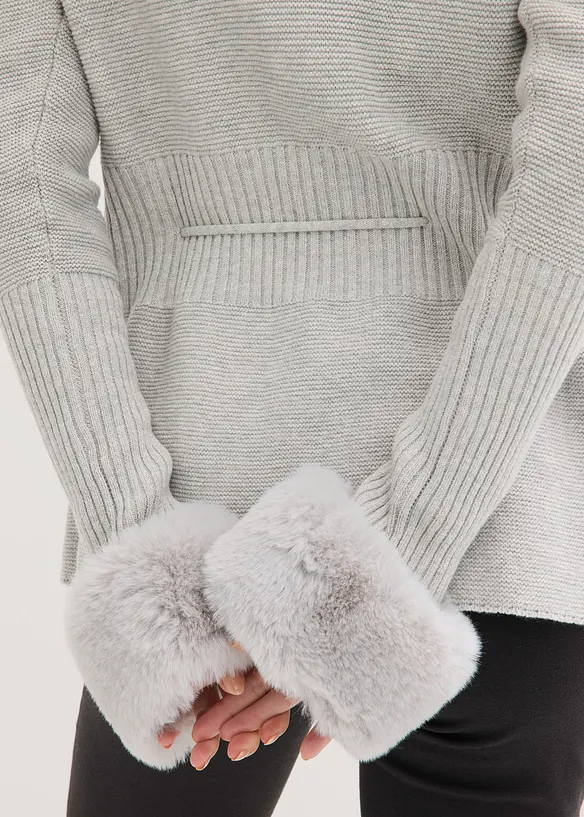 Cardigan con pelliccia sintetica, bonprix