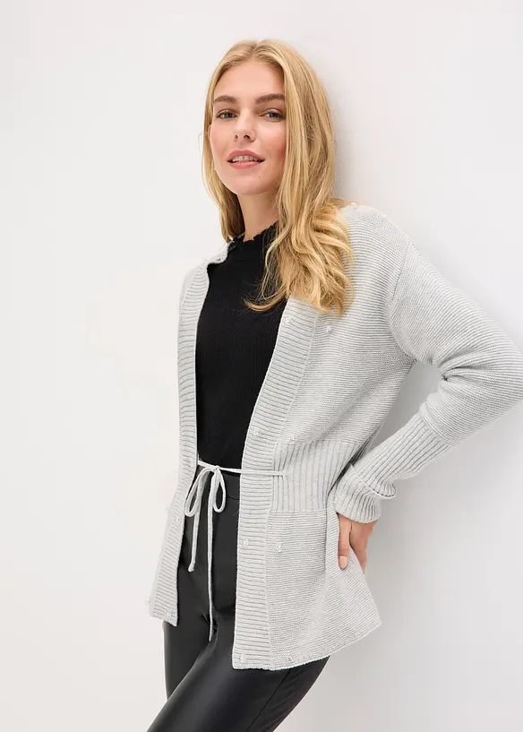Cardigan con pelliccia sintetica, bonprix