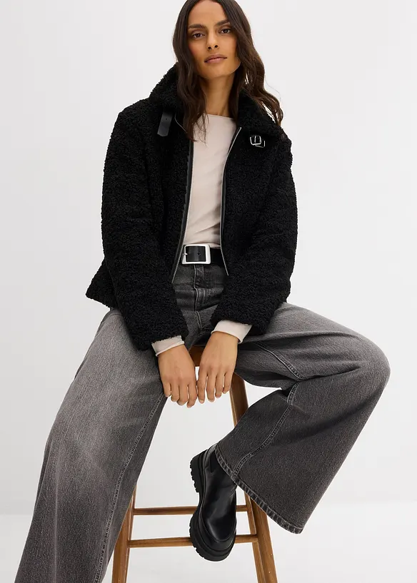 Pelliccia sintetica corta in pile teddy, bonprix