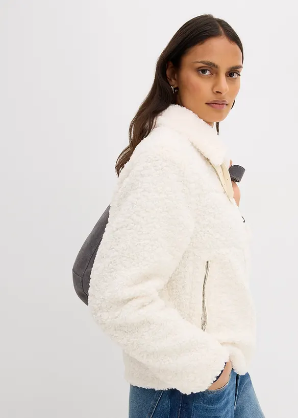 Pelliccia sintetica corta in pile teddy, bonprix