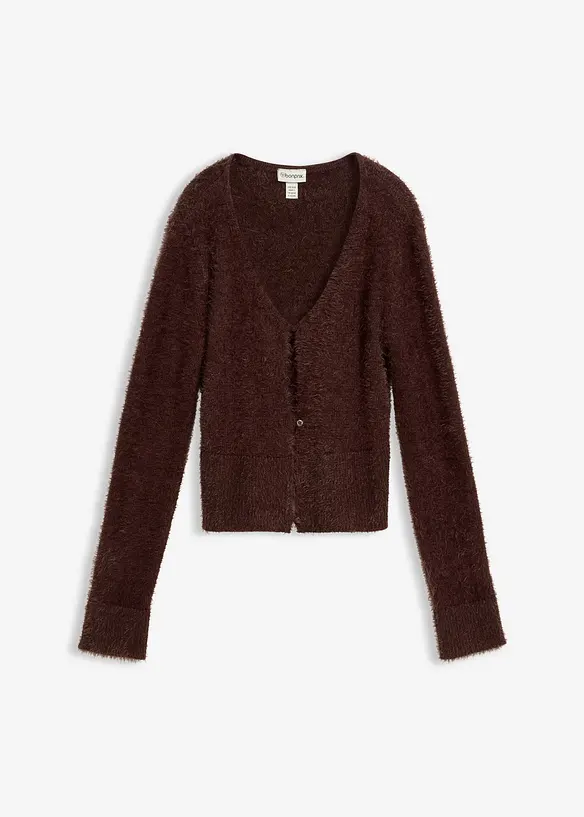 Cardigan in filato fine effetto piuma, bonprix