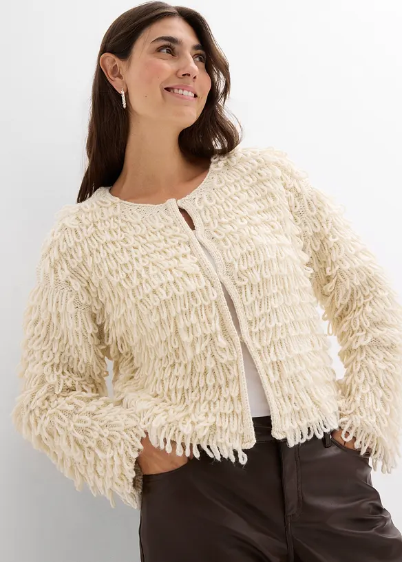 Cardigan in pelliccia sintetica riccia, bonprix