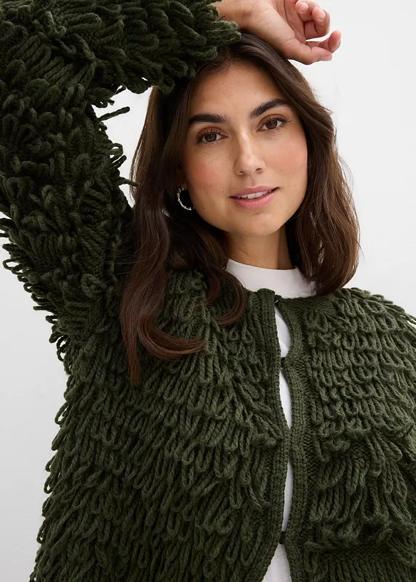 Cardigan in pelliccia sintetica riccia, bonprix