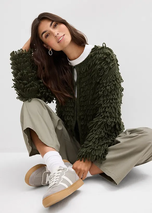 Cardigan in pelliccia sintetica riccia, bonprix