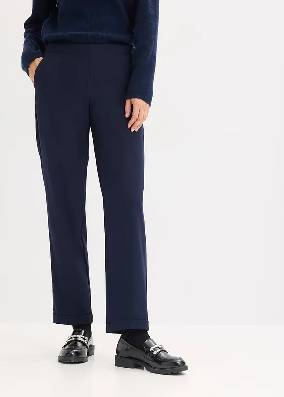 Pantaloni con elastico in vita e risvolto, bonprix