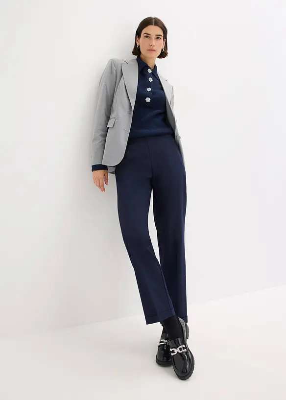 Pantaloni con elastico in vita e risvolto, bonprix