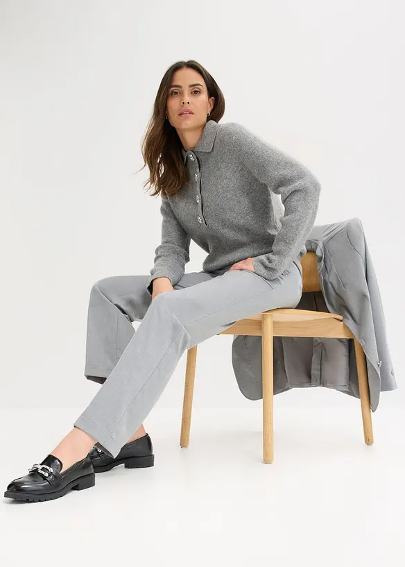 Pantaloni con elastico in vita e risvolto, bonprix