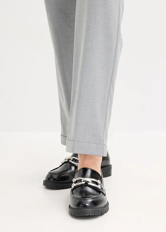 Pantaloni con elastico in vita e risvolto, bonprix