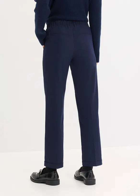 Pantaloni con elastico in vita e risvolto, bonprix