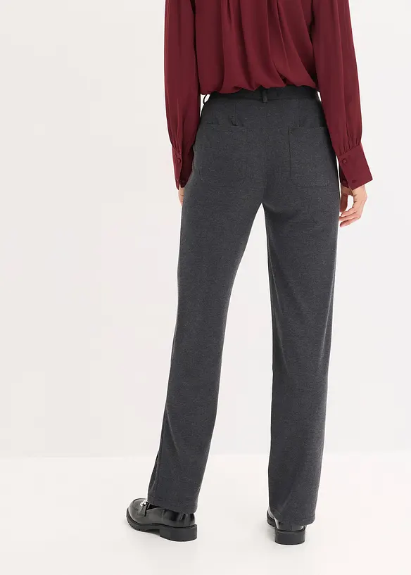 Pantaloni in jersey di cotone con piega cucita, bonprix