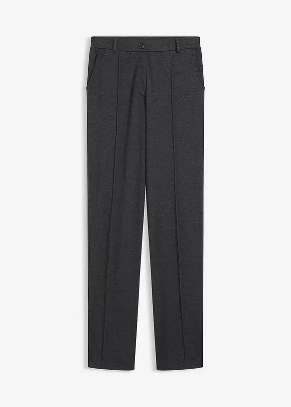Pantaloni in jersey di cotone con piega cucita, bonprix