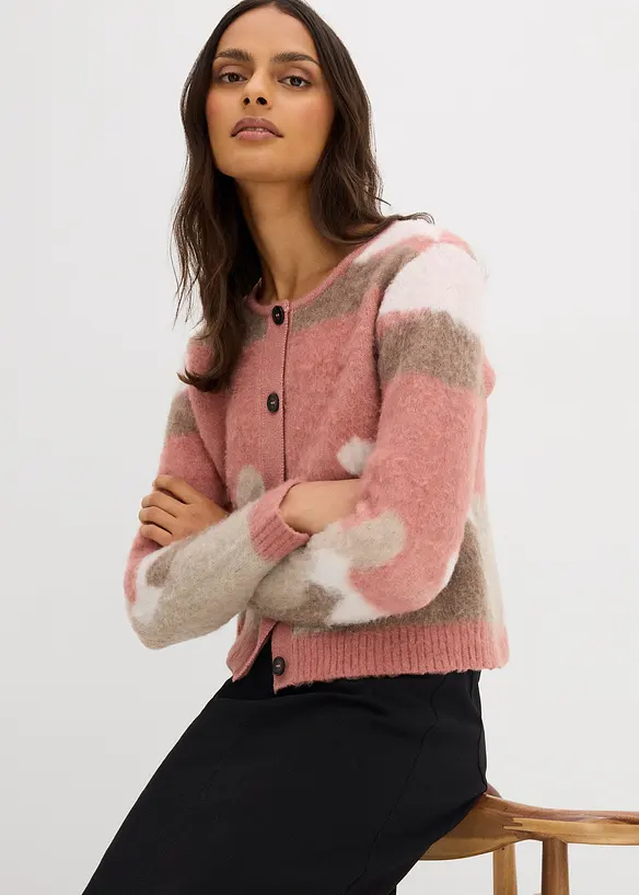 Cardigan fantasia con abbottonatura, bonprix