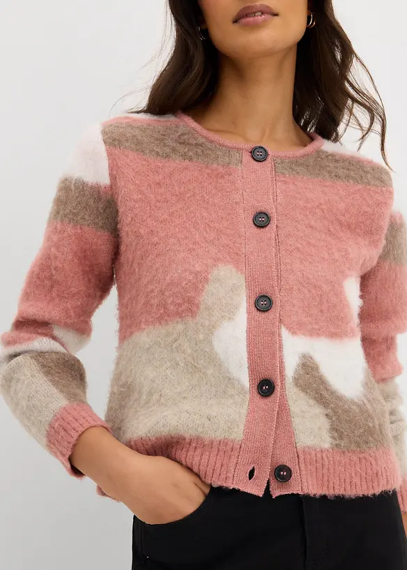 Cardigan fantasia con abbottonatura, bonprix