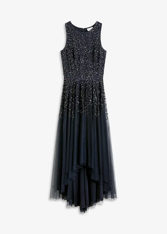 Abito asimmetrico con paillettes ricamate, bonprix