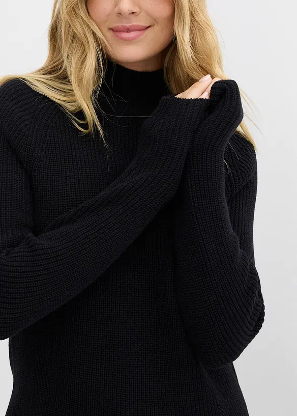 Maglione in filato fine di puro cotone biologico, bonprix