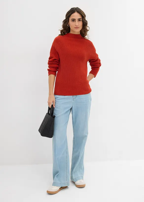 Maglione in filato fine di puro cotone biologico, bonprix